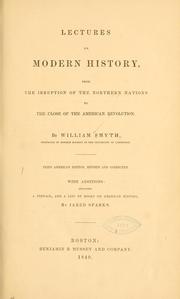 Cover of: Lectures on modern history: from the irruption of the northern nations to the close of the American revolution.