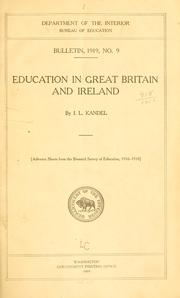 Cover of: Education in Great Britain and Ireland