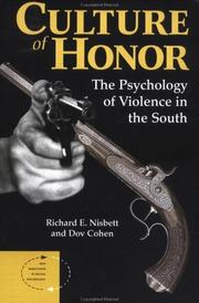 Cover of: Culture of honor: the psychology of violence in the South