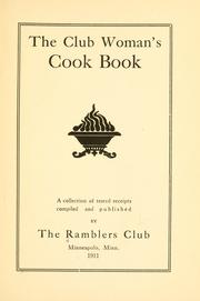 Cover of: The club woman's cook book ...