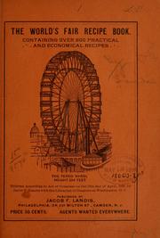 Cover of: The World's fair recipe book. by Jacob F. Landis