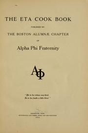 Cover of: The Eta cook book by Alpha phi. Boston alumnæ chapter