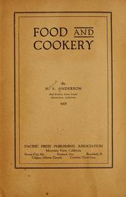 Cover of: Food and cookery by Hans Steele Anderson