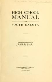 Cover of: High school manual for South Dakota.