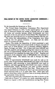 Cover of: Final report of United States Liquidation commission, War department.