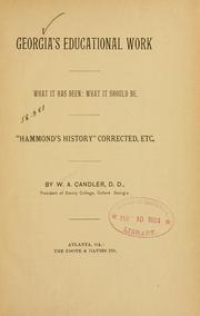 Cover of: Georgia's educational work by Bishop Warren Akin Candler