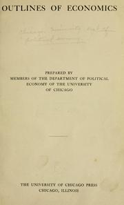 Cover of: Outlines of economics by Chicago. University.