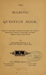 Cover of: The eclectic question book. by Alexander Duncan