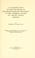 Cover of: An investigation of certain phases of the reorganization movement in the grammar grades of Indiana public schools