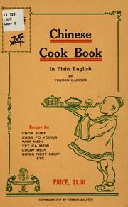 Chinese cook book by Vernon Galster