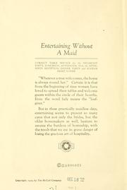 Entertaining without a maid by Edna Sibley Tipton
