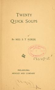 Cover of: Twenty quick soups by Sarah Tyson Heston Rorer