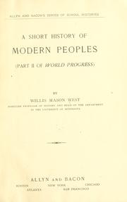 Cover of: short history of modern peoples (part II of World progress)