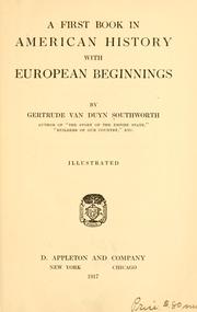 Cover of: first book in American history with European beginnings