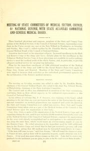 Report of meetings of state committees of the medical section of the Council of national defense with the State activities committee and the General medical board by United States. Council of national defense. General medical board