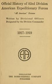 Cover of: Official history of 82nd division, American expeditionary forces, "All American" division