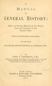 Cover of: manual of general history | Anderson, John J.