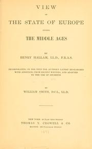 Cover of: View of the State of Europe During the Middle Ages by Henry Hallam