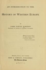 Cover of: An introduction to the history of western Europe by James Harvey Robinson