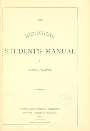 Cover of: The historical student's manual