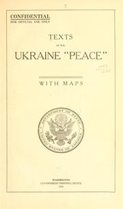 Cover of: Texts of the Ukraine "peace": with maps.