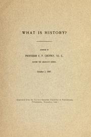 Cover of: What is history? by Edward Potts Cheyney