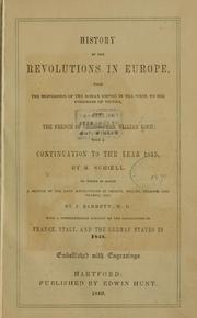 Cover of: History of the revolutions in Europe: from the subversion of the Roman empire in the west, to the Congress of Vienna