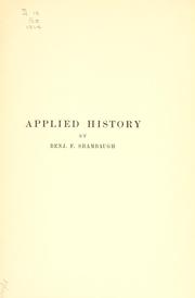 Cover of: Applied history