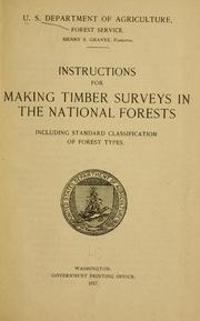 Cover of: Instructions for making timber surveys in the national forests