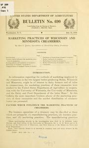 Cover of: Marketing practices of Wisconsin and Minnesota creameries | Roy C. Potts