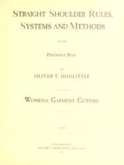 Cover of: Straight shoulder rules, systems and methods of the present day by Oliver Taylor Doolittle