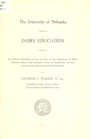 Cover of: Dairy education by Raymond A. Pearson