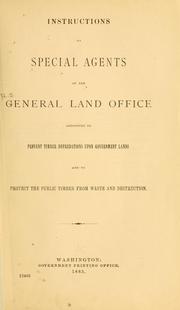 Cover of: Instructions to special agents of the General land office