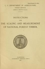 Cover of: Instructions for the scaling and measurement of national forest timber. by United States. Forest Service.