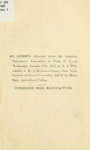 Cover of: An address delivered before the American dairymen's association