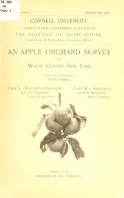 Cover of: An Apple orchard survey of Wayne County, New York