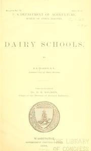 Cover of: Dairy schools. by Raymond A. Pearson