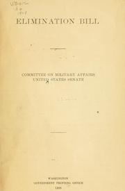 Cover of: Elimination bill.