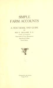 Cover of: Simple farm accounts: a text book and guide