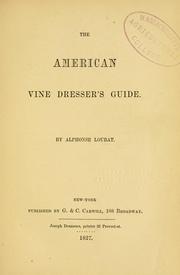 Cover of: American vine dresser