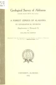 Cover of: A forest census of Alabama by geographical divisions by Roland M. Harper