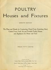 Cover of: Poultry houses and fixtures. by Reliable Poultry Journal Publishing Company.
