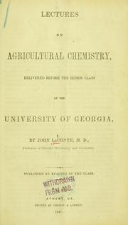 Cover of: Lectures on agricultural chemistry