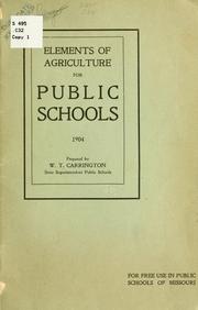 Cover of: Elements of agriculture for public schools. 1904. by Missouri. Dept. of Education.