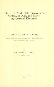 Cover of: New York state agricultural college