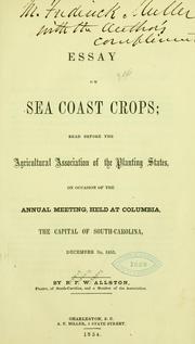 Cover of: Essay on sea coast crops