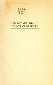 Cover of: The survey-idea in country-life work. by L. H. Bailey