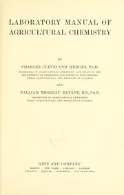 Cover of: Laboratory manual of agricultural chemistry by C. C. Hedges