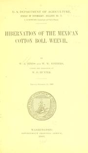 Cover of: Hibernation of the Mexican cotton boll weevil.