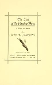 Cover of: call of the passing race, in verse and prose